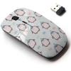 2.4G Wireless Mouse with Cute Pattern Design for All Laptops and Desktops with Nano Receiver - Childish Cute Penguin view 1