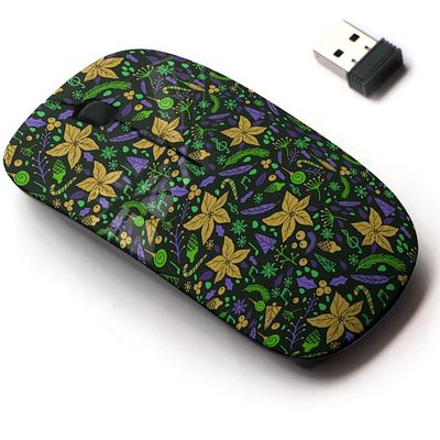 2.4G Wireless Mouse with Cute Pattern Design for All Laptops and Desktops with Nano Receiver - Christmas fir Tree