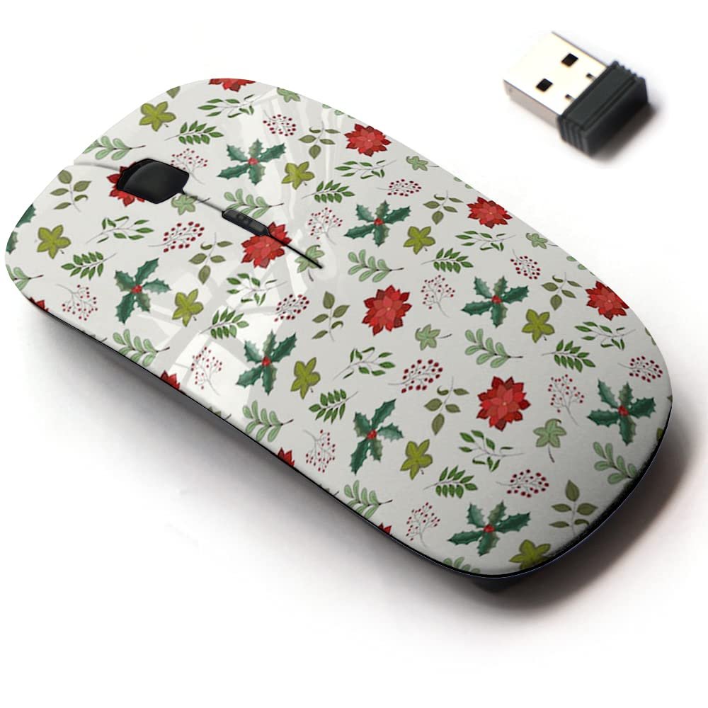 2.4G Wireless Mouse with Cute Pattern Design for All Laptops and Desktops with Nano Receiver - Christmas New Year