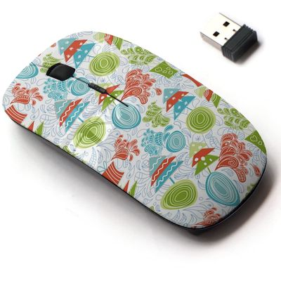 2.4G Wireless Mouse with Cute Pattern Design for All Laptops and Desktops with Nano Receiver - Christmas