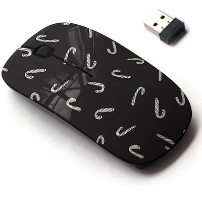 2.4G Wireless Mouse with Cute Pattern Design for All Laptops and Desktops with Nano Receiver - Christmas Cards Candy
