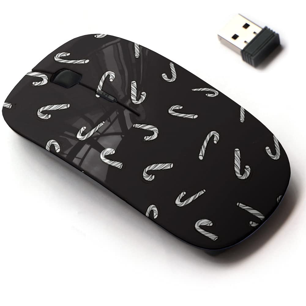 2.4G Wireless Mouse with Cute Pattern Design for All Laptops and Desktops with Nano Receiver - Christmas Cards Candy