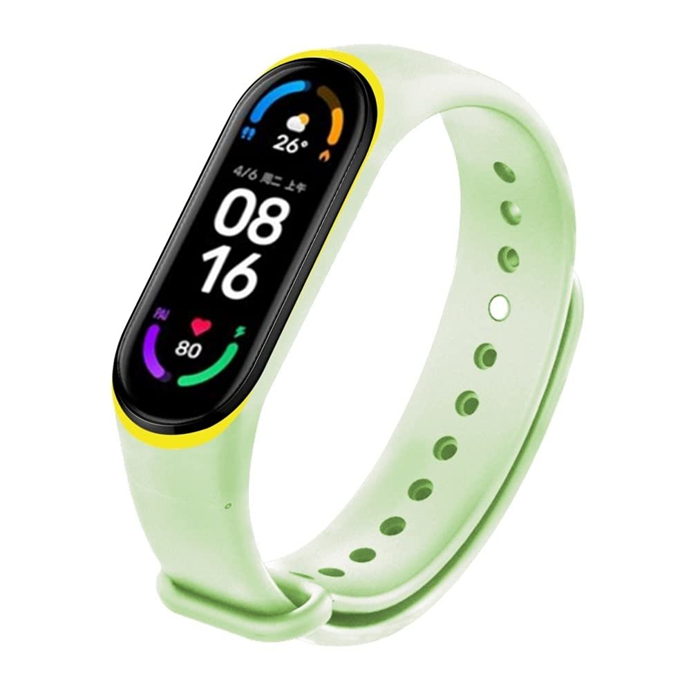 TryBest Strap Compatible with Xiaomi Mi Band 6 5 4 3 Strap, Soft Replacement Wristband Comfortable Colorful Silicone Wristbands Sport Adjustable Wrist Strap with Night Light for Women Men