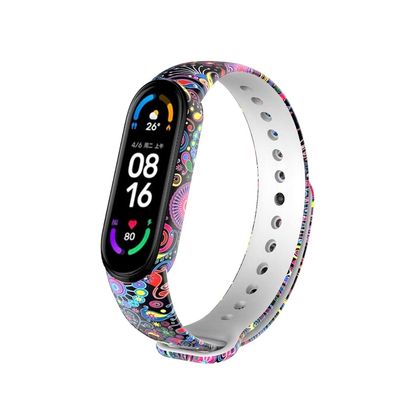 TryBest Braletc Bands for Xiaomi Mi Band 6,Soft Replacement Wristband Comfortable Colorful Silicone Wristbands Sport Adjustable Wrist Strap for Women Men