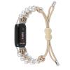 Fit for Fitbit Luxe/Luxe SE Bands Women Men, Adjustable Woven Feminine Bracelet Straps Replacement Watch Band Wristbands for Fitbit Luxe Special Edition Fitness Tracker (Apricot) view 2