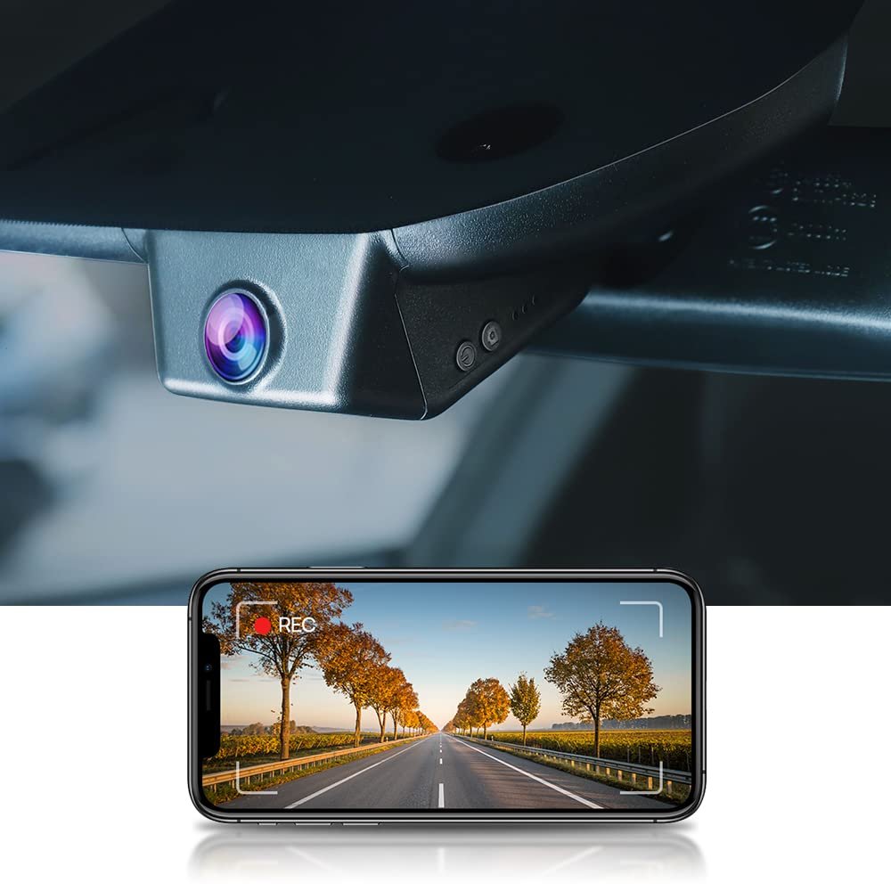 Fitcamx 4K Dash Cam Adapts for Ford Mustang 2019-2023 (HD2-0141/ with Sensor Cover), Integrated OEM Look, 2160P UHD Video, Built-in WiFi & APP, G-Sensor, Loop Recording, Plug & Play, 64GB Card