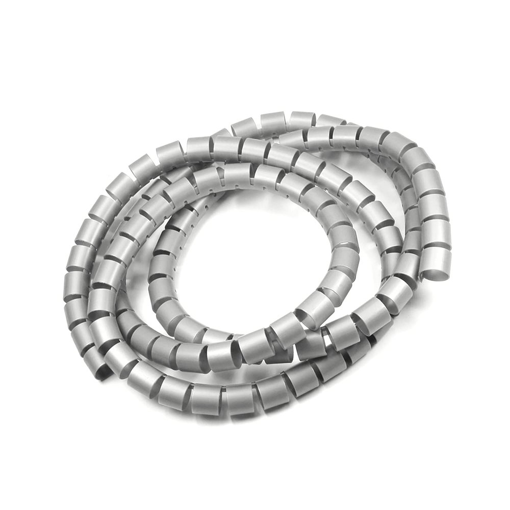 Bettomshin 1Pcs 3.3 Feet PE Spiral Cable Wrap, Wire Cord Covers for TV Computer Electrical Wire Organizer, Tangle Stop and Detangler Gray