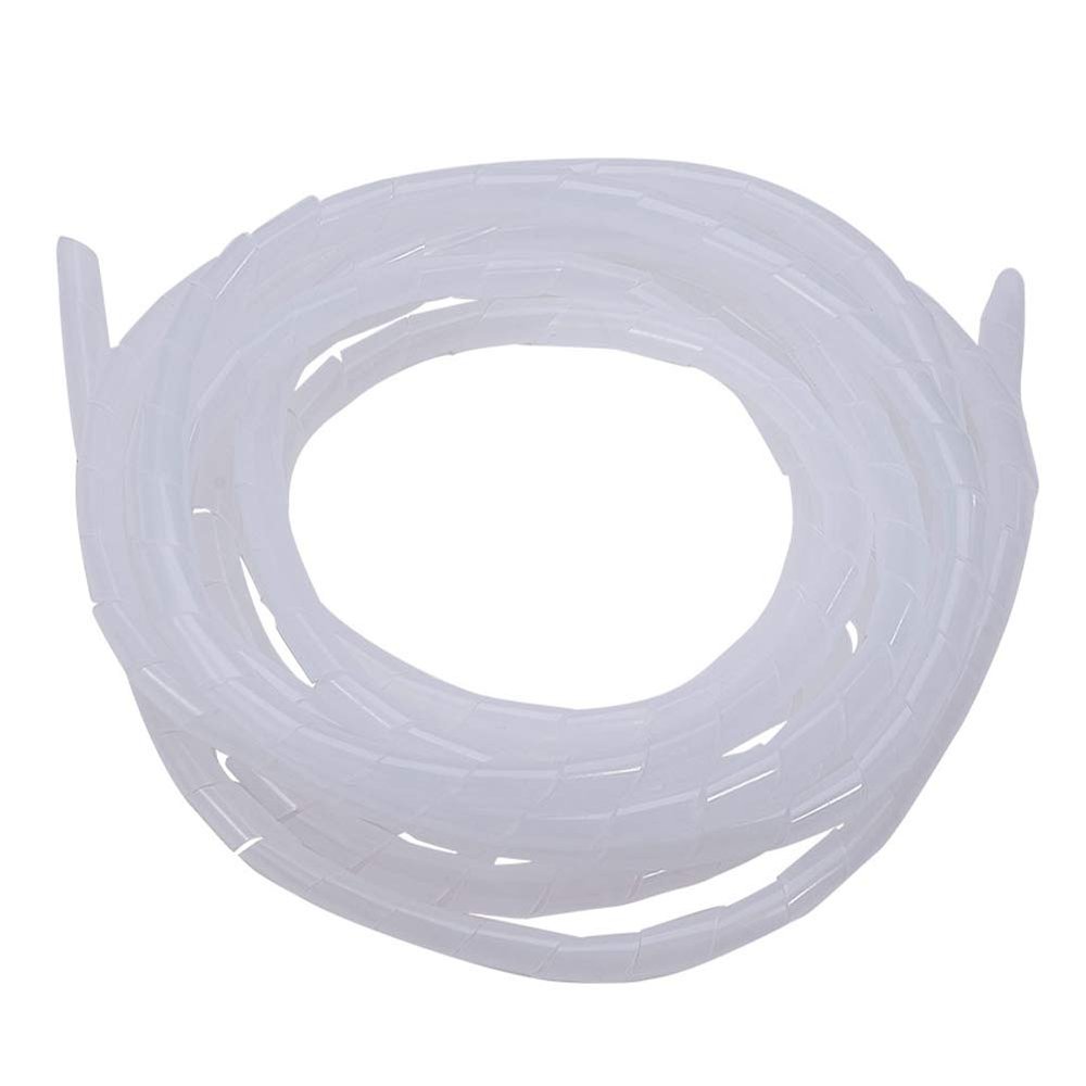 Bettomshin 1Pcs 20 Feet PE Spiral Cable Wrap, Wire Cord Covers for TV Computer Electrical Wire Organizer, Tangle Stop and Detangler White