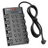 Extension Cord 10 Ft, SUPERDANNY Power Strip Surge Protector with 6 USB Charging Ports and 22 AC Outlets, 1875W/15A, 2100 Joules, Flat Plug Power Outlet for Home, Office, Dorm, Gaming Room, Black view 1