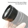 Hilitand 49MM 2X Magnification HD Aluminum Alloy Telephoto Lens for 49mm Camera and 62mm Filter view 3