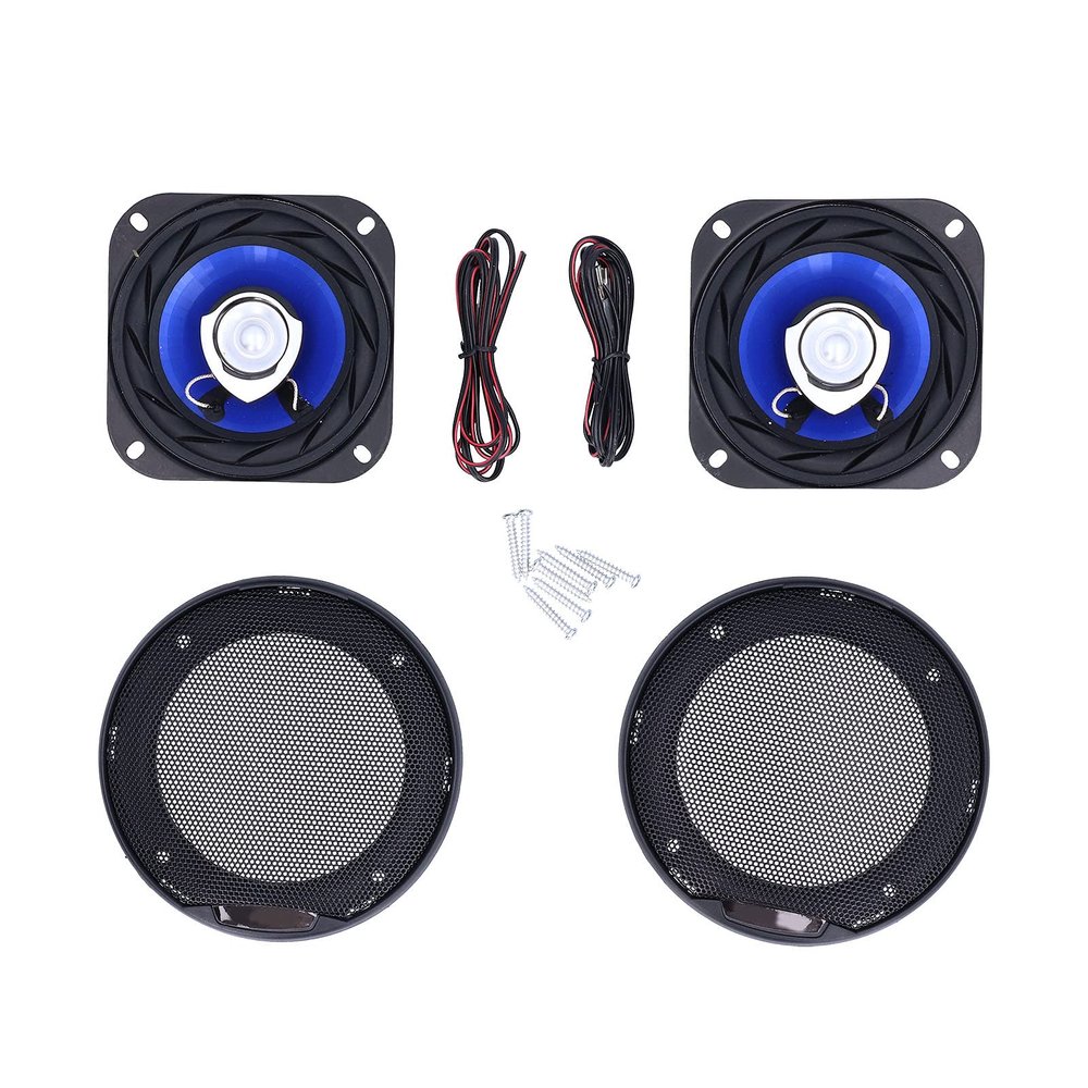 Coaxial Speaker, 2pcs 12V 180W 4 4 inch car coaxial Speaker kit Metal Stereo Music Full Frequency Induction Universal