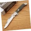 Hunter Open Folding Pocket Knife Stainless Steel Blade Green Micarta Handle Outdoor Survival Hunting Knife for Camping by Survival Steel view 1
