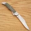 Hunter Open Folding Pocket Knife Stainless Steel Blade Green Micarta Handle Outdoor Survival Hunting Knife for Camping by Survival Steel view 3