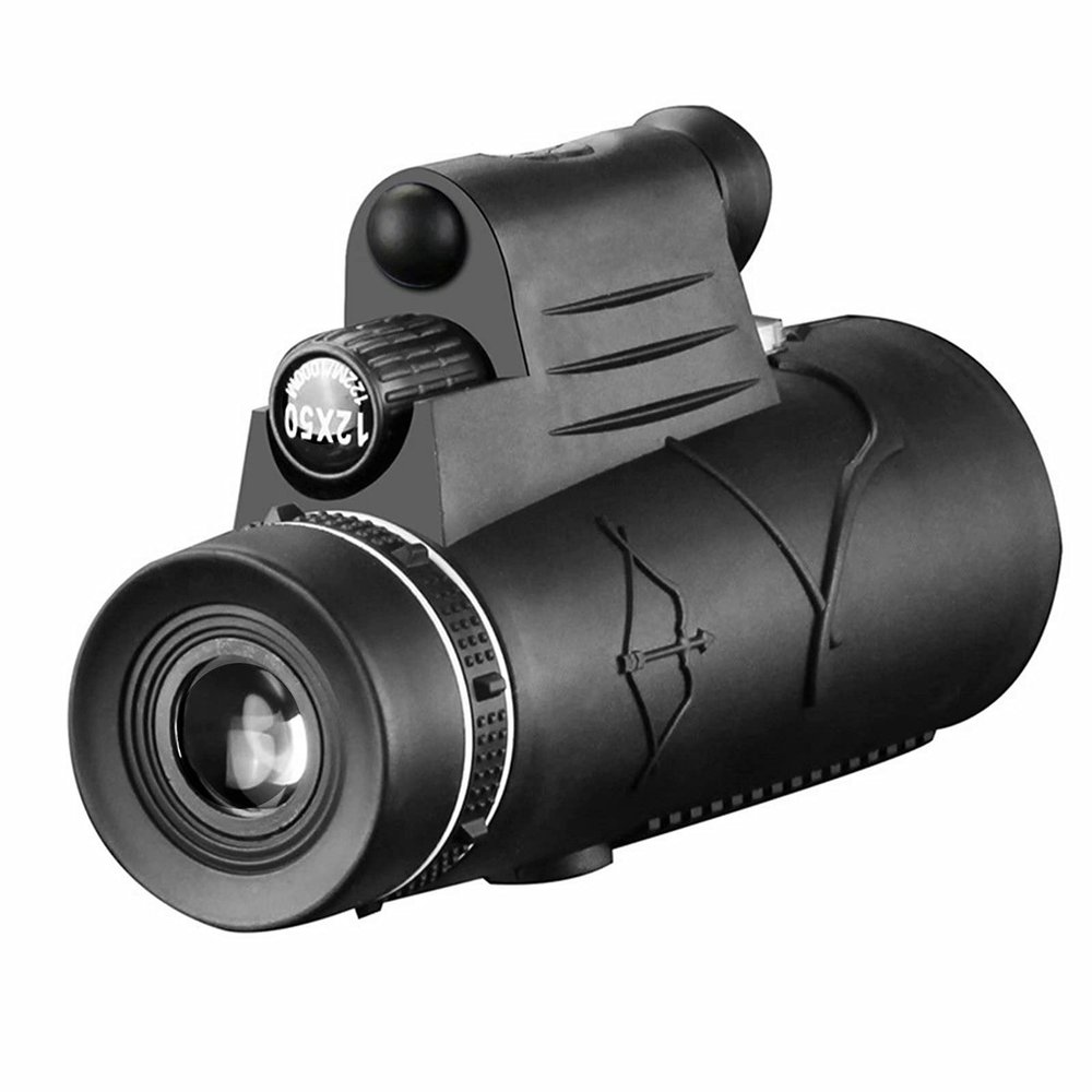 YSCO Monocular Telescope 12x50, Monoculars for Adults Night Vision and Day, Compact Telescope Monocular 40x60 Zoom with Compass for Stargazing, Spotting Scope with Falshlight