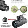 YSCO Monocular Telescope 12x50, Monoculars for Adults Night Vision and Day, Compact Telescope Monocular 40x60 Zoom with Compass for Stargazing, Spotting Scope with Falshlight view 3