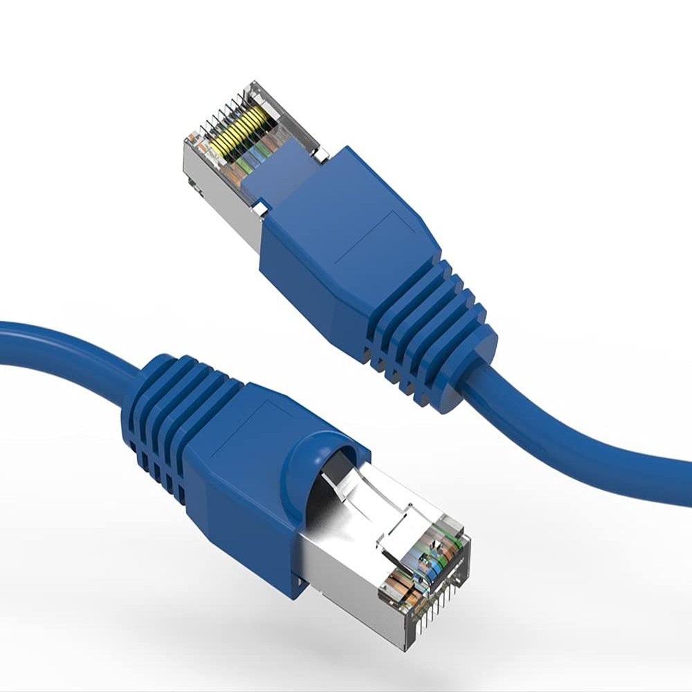 6ft (1.8M) Cat6A Shielded (SSTP) Ethernet Network Booted Cable 6 Feet (1.8 Meters) Gigabit LAN Network Cable RJ45 High Speed Patch Cable, Blue (6 Pack)