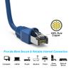6ft (1.8M) Cat6A Shielded (SSTP) Ethernet Network Booted Cable 6 Feet (1.8 Meters) Gigabit LAN Network Cable RJ45 High Speed Patch Cable, Blue (6 Pack) view 4
