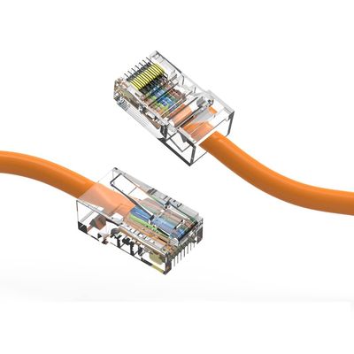 50ft (15.2M) Cat6 UTP Ethernet Network Non Booted Cable 50 Feet (15.2 Meters) Gigabit LAN Network Cable RJ45 High Speed Patch Cable, Orange (3 Pack)