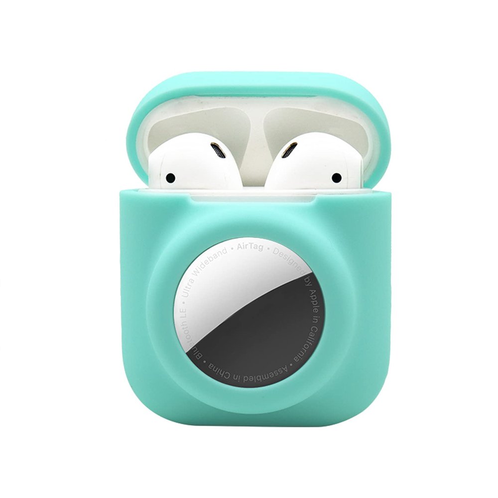 2 in 1 Protective Skin Case Compatible for Airpods for Airtag Case Combo Set, Silicone GPS Tracker Cover Holder, Soft Shock-Proof Anti-Scratch Anti-Lost