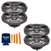 PowerBass Two Pairs of XL-62SST 6.5" Shallow Mount with RGB LED Coaxial Speakers