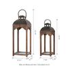 Glitzhome Lanterns Decorative Indoor, Set of 2 Mondern Farmhouse Wooden Lantern Hanging Decorative Candle Lanterns for Fireplace, Patio, Porch, Floor (No Glass) view 4