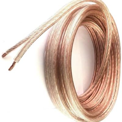 1 Pcs 25 FT Transparent Pure Copper Marine Car Speaker Cable Wire 14 AWG True Gauge | #AA86DL
