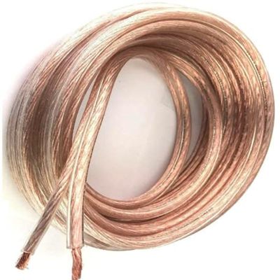 1 Pcs 50 FT Clear Pure Copper Marine Car Audio Speaker Cable Wire 14 AWG True Gauge | #AA86DL