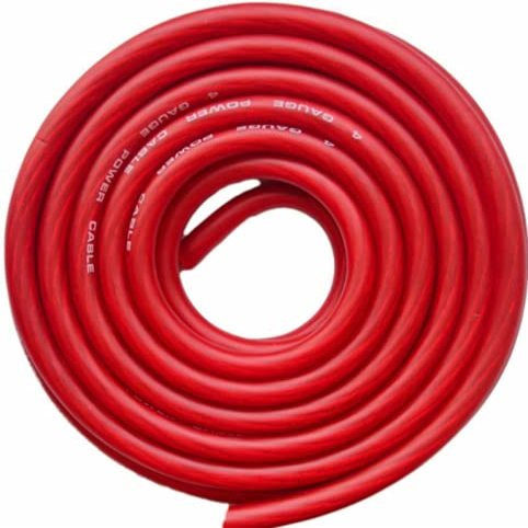 1 Pcs 50 Feet Copper Red Flex Power Wire Strands High Voltage Marine Cable 4 Gauge | #AA86DL