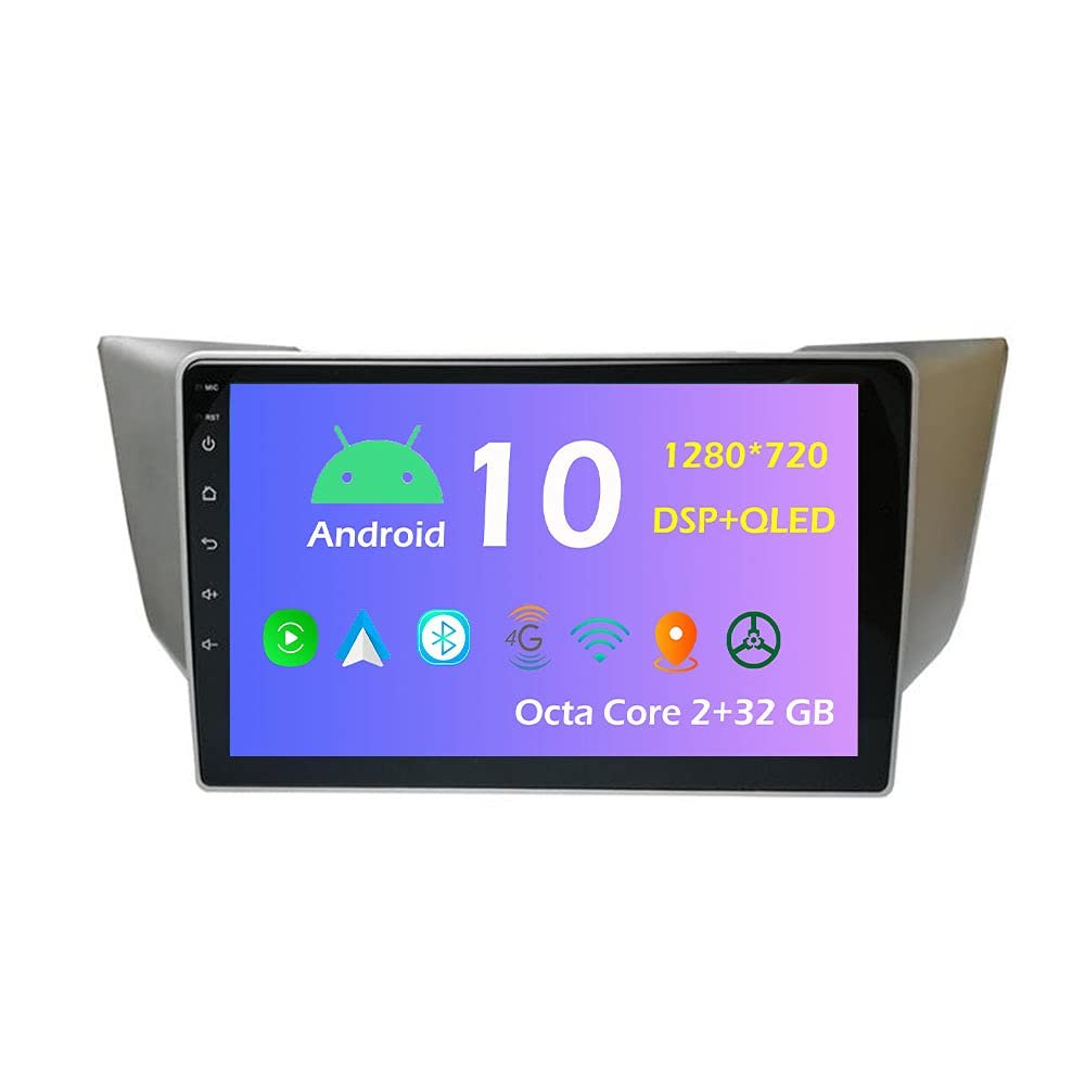 10.1'' Android 10.0 Car Radio Stereo Fit for Lexus RX300 RX330 RX350 RX400H Toyota Harrier 2004~2010 Head Unit GPS Navigation Carplay 4G WiFi Bluetooth