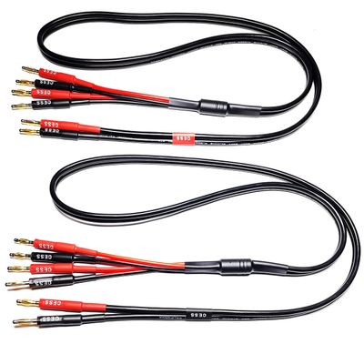 CNCESS CESS-106-3f Bi-Wire Banana Plug Splitter Speaker Cable, 2 Banana Plugs to 4 Banana Plugs, 12 Gauge, 2-Channel (3 Feet)