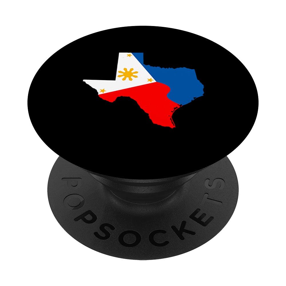 Texas Map Philippine Flag - Filipino Texas PopSockets Swappable PopGrip
