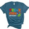 Customized Pre-K Crew T-Shirts, First Day of School Shirts, Teacher T-Shirts for Women and Men, Kindergarten T-Shirts, Gift For Kindergarten Teacher, Preschool Graphic Clothing view 1