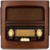 ClearClick Classic Vintage Retro Style AM/FM Radio with Bluetooth, Aux-in, & USB - Handmade Wooden Exterior Dark Brown view 2