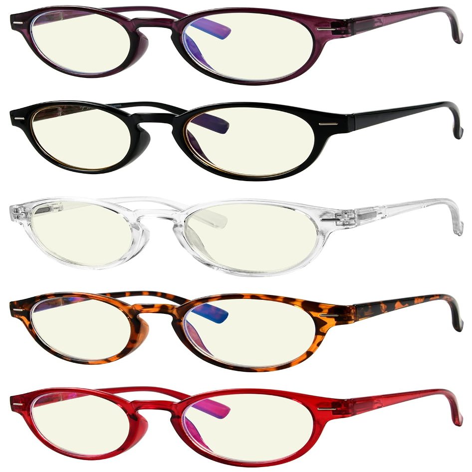 Eyekepper Multipack tinted Blue Light Blocking Reading Glasses for Women Men Readers Computer Eyeglasses +0.50
