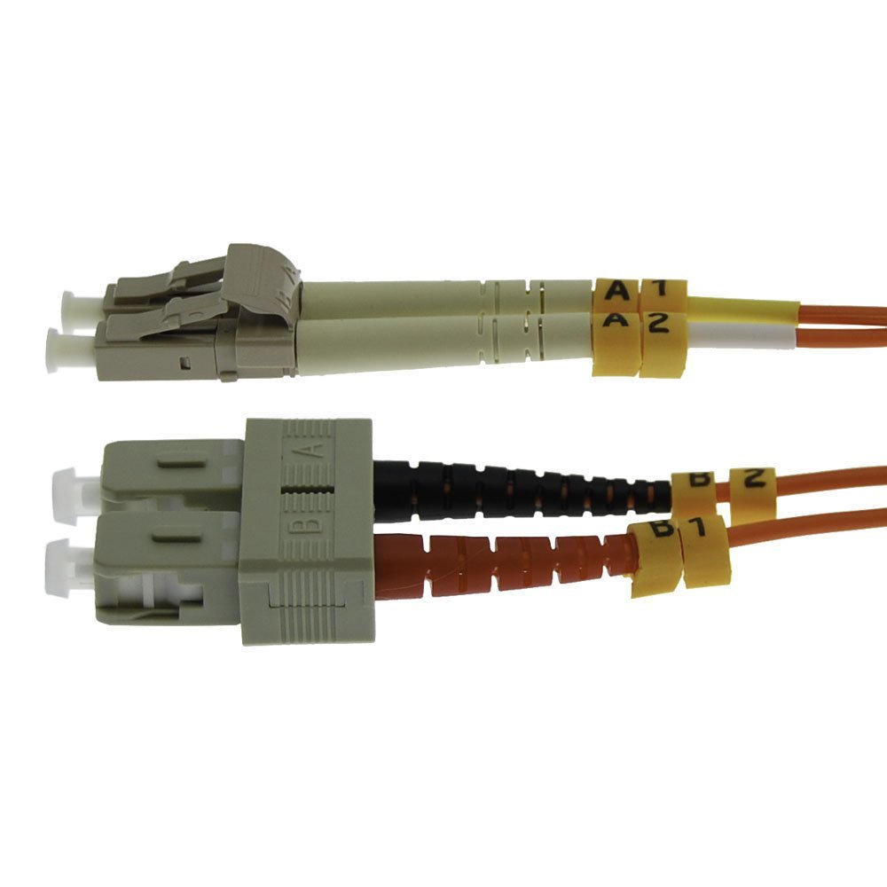 ACCL 3m LC/UPC SC/UPC OM1 Multimode Duplex Fiber Optic Patch Cable, 1 Pack