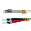 ACCL 1m LC/UPC-ST/UPC OM3 Multimode Duplex Aqua Fiber Optic Patch Cable, 1 Pack view 1