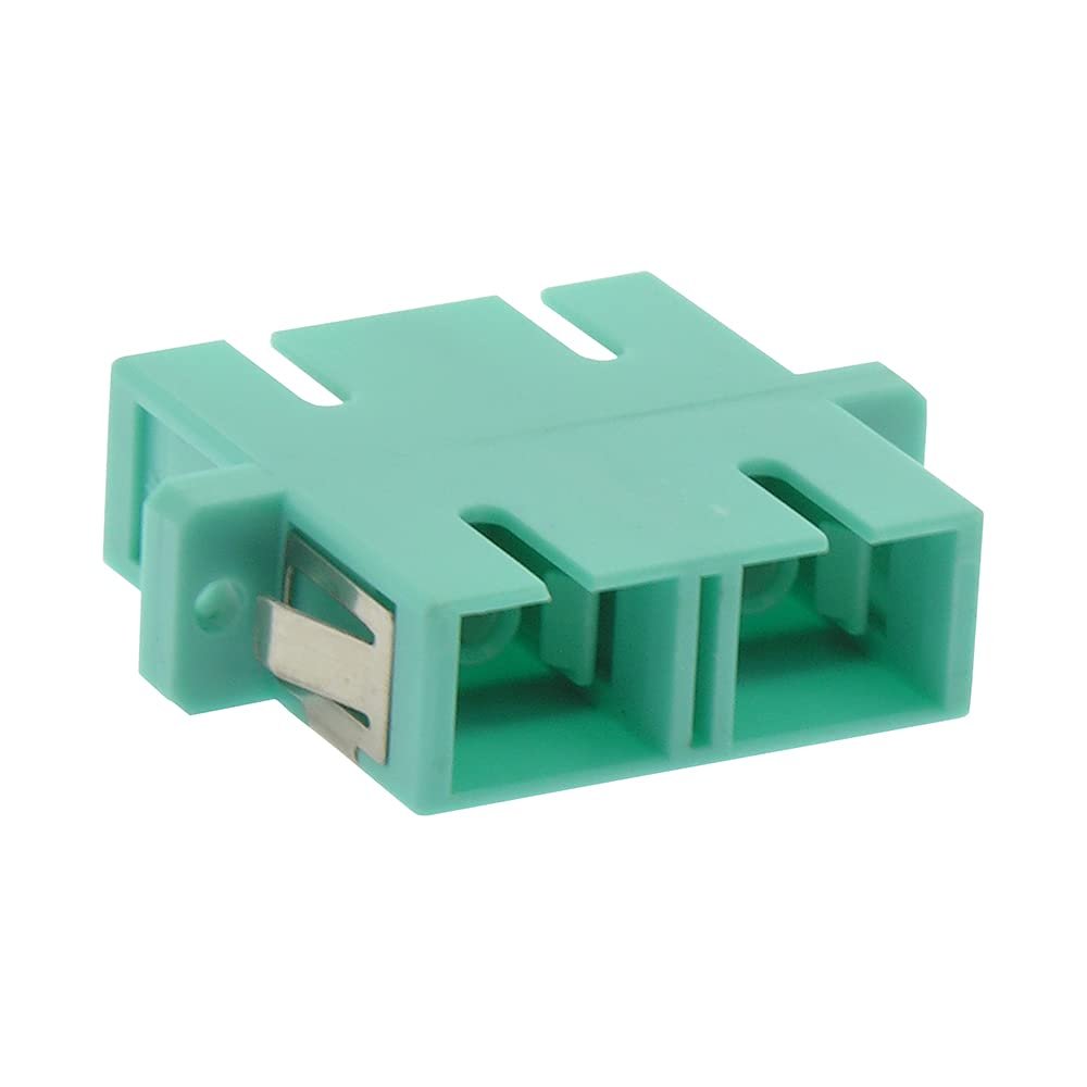 ACCL SC/UPC Multimode Duplex Fiber Optic Coupler with Flange, Aqua, 1 Pack