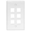 ACCL 6Port Keystone Wallplate White Smooth Face, 1 Pack view 1