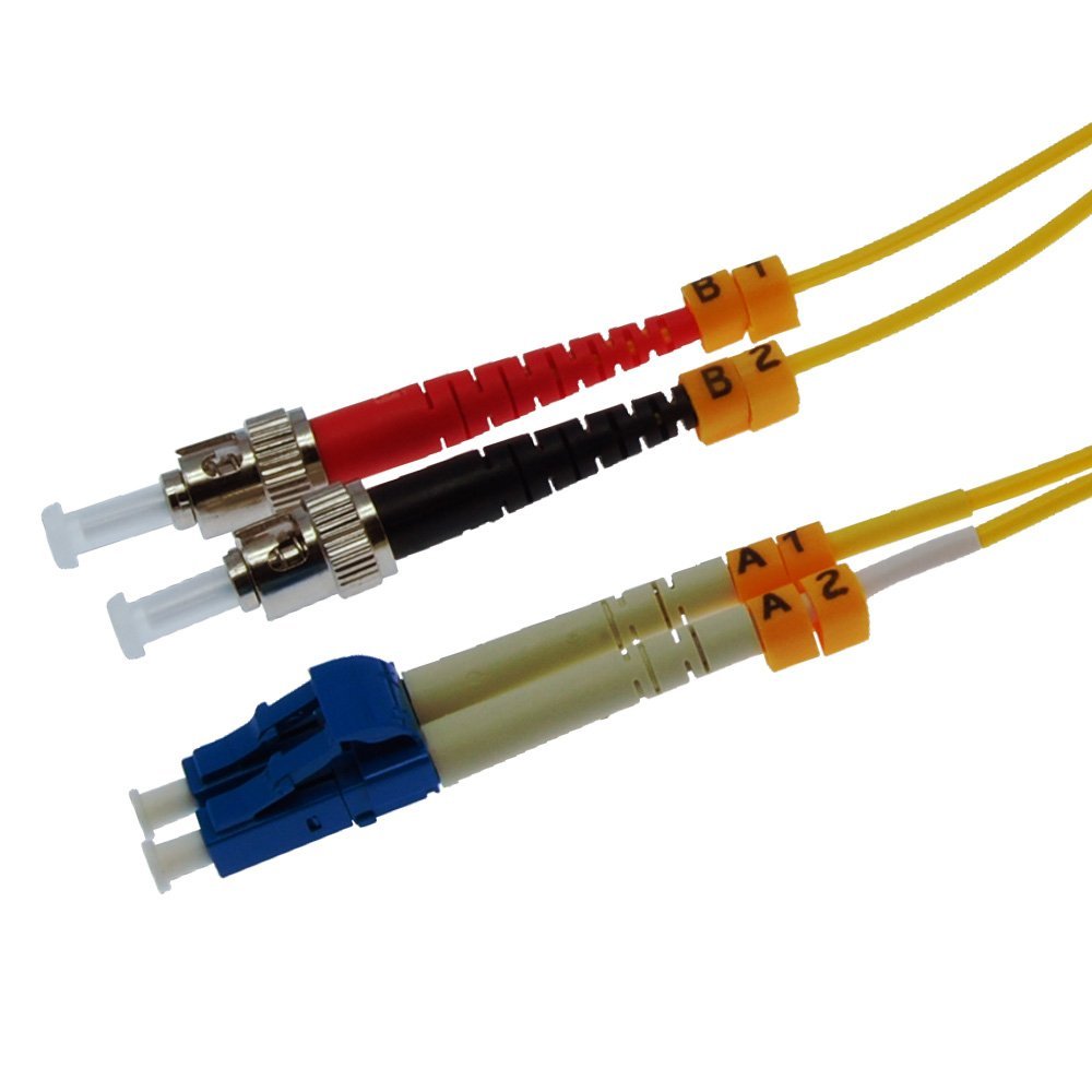 ACCL 3m LC/UPC-ST/UPC Singlemode Duplex Fiber Optic Patch Cable, 1 Pack