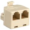 ACCL RJ11(6P4C) 1M/2F Modular T Adapter, Ivory Color, 1 Pack view 1
