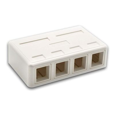 ACCL 4 Port RJ45 Surface Mount Box White (Box Only), 1 Pack