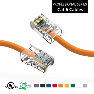 ACCL 7Ft Cat6 UTP Ethernet Network Non Booted Cable Orange, 1 Pack