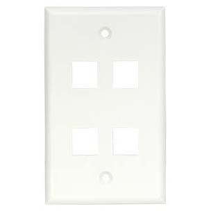 ACCL 4Port Keystone Wallplate White Smooth Face, 1 Pack