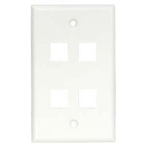 ACCL 4Port Keystone Wallplate White Smooth Face, 1 Pack