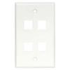 ACCL 4Port Keystone Wallplate White Smooth Face, 1 Pack view 1