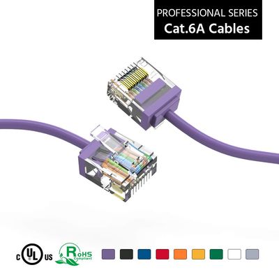 ACCL 1.5Ft Cat6A UTP Super-Slim Ethernet Network Cable 32AWG Purple, 1 Pack