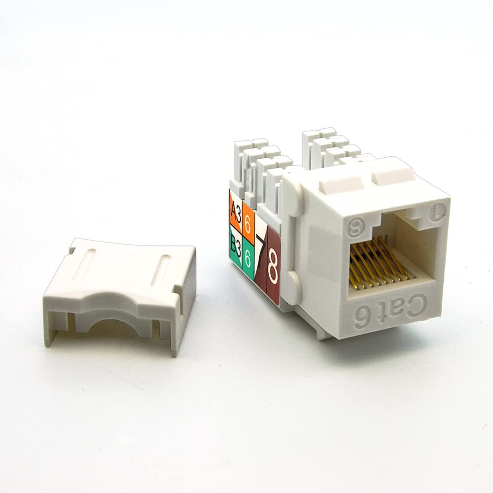 ACCL Cat.6 RJ45 110 Type Keystone Jack White, 1 Pack