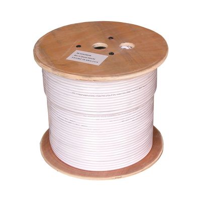ACCL 1000Ft RG6 Bare Copper CMP (Plenum) Quad Shield Coax Cable White, 1 Pack