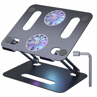 Laptop Riser for Desk, Stand Up Computer Stand for Laptop Notebook Computer Stand Adjustable Ergonomic Laptop Stand with Fan Compatible Samsung Hp Dell Etc Laptops