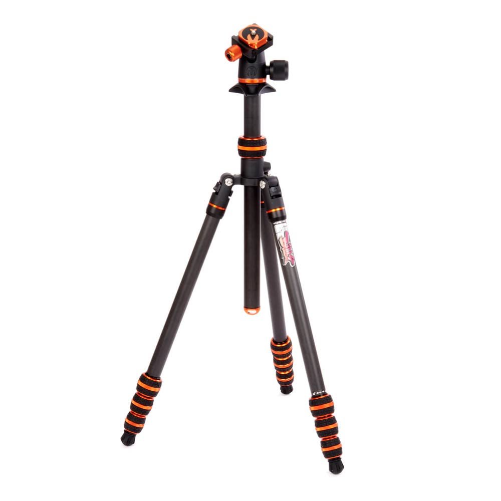 3 Legged Thing Punks Billy 2.0 Carbon Fibre Travel-Friendly Tripod - Compact & Adjustable Camera Tripod with Three Detachable Legs - Copper/Black (BILLYBLACK2.0)